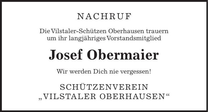 Traueranzeige Josef Obermaier