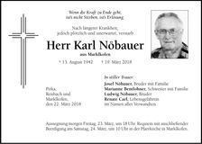 Traueranzeige Karl Nöbauer