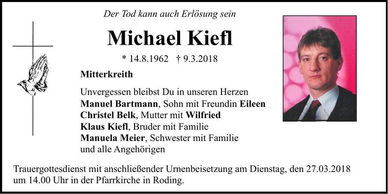 Traueranzeige Michael Kiefl
