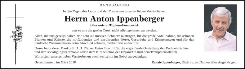 Traueranzeige Anton Ippenberger