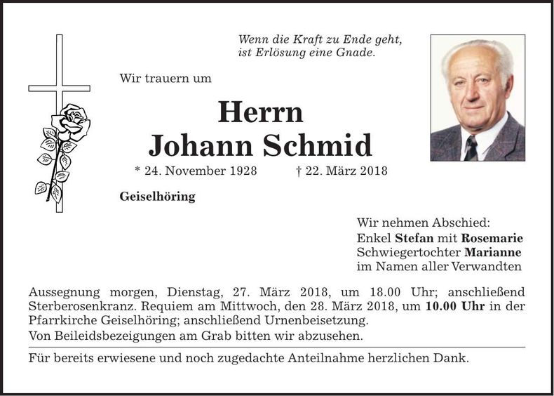Traueranzeige Rudi Reichhardt