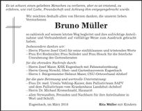 Traueranzeige Bruno Müller
