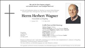 Traueranzeige Herbert Wagner