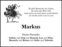 Traueranzeige Markus Geyer