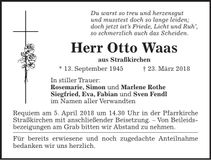 Traueranzeige Otto Waas