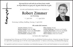 Traueranzeige Robert Zimmer