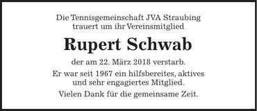 Traueranzeige Rupert Schwab