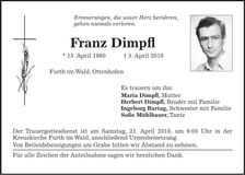 Traueranzeige Franz Dimpfl