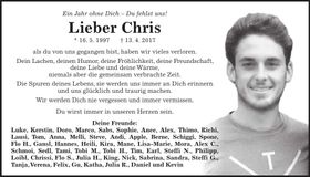 Traueranzeige Richter Christoph