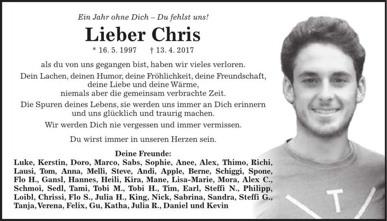 Traueranzeige Richter Christoph