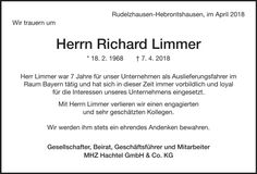 Traueranzeige Richard Limmer