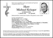Traueranzeige Michael Krieger