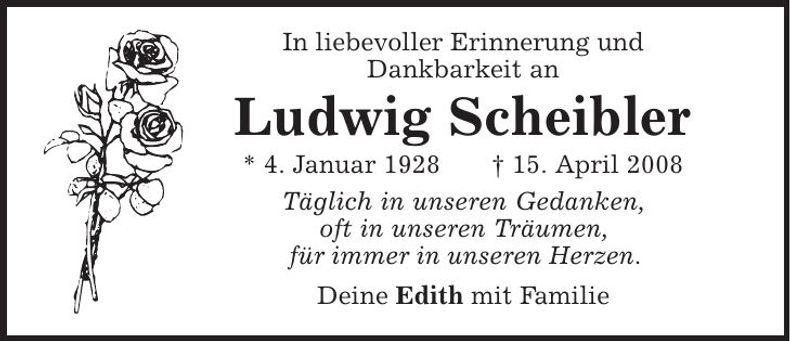 Traueranzeige Ludwig Scheibler
