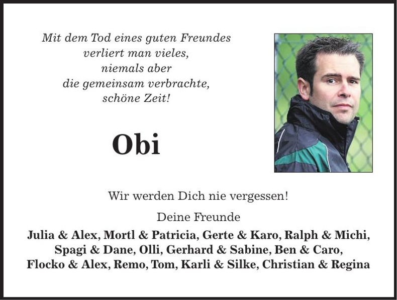 Traueranzeige Stefan Obermeier