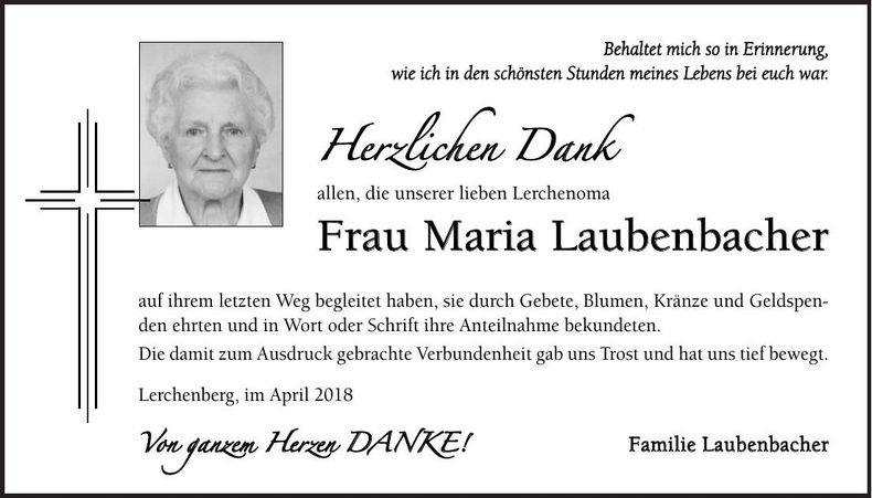 Traueranzeige Josef Laubenbacher