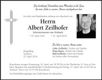 Traueranzeige Albert Zeilhofer