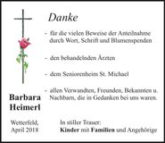 Traueranzeige Barbara Heimerl