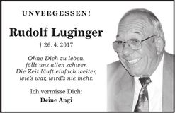 Traueranzeige Rudolf Luginger