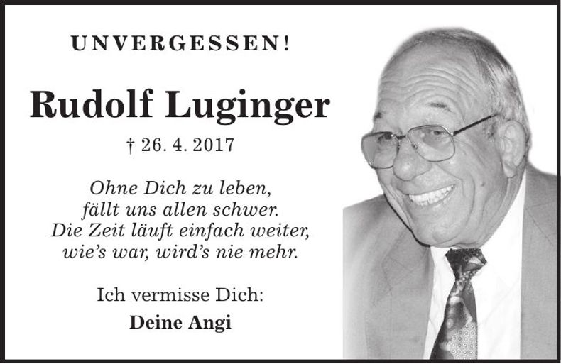 Traueranzeige Rudolf Luginger