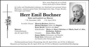 Traueranzeige Emil Buchner