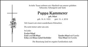 Traueranzeige Puppa Kammerer