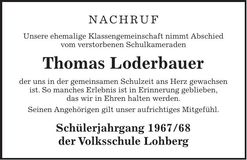 Traueranzeige Thomas Loderbauer