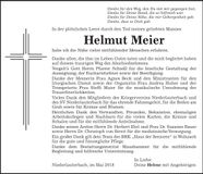 Traueranzeige Helmut Meier