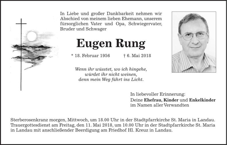 Traueranzeige Eugen Rung