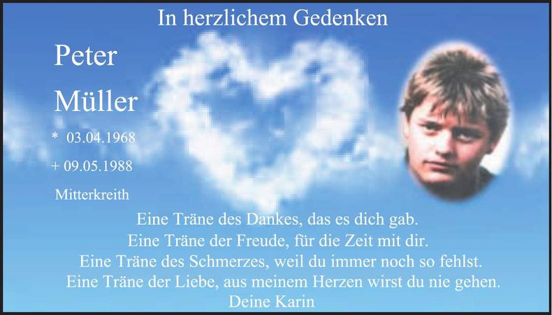 Traueranzeige Peter Müller
