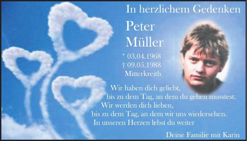 Traueranzeige Peter Müller