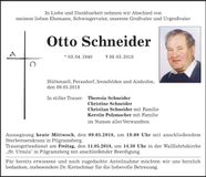Traueranzeige Otto Schneider