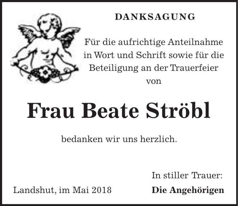 Traueranzeige Beate Ströbl