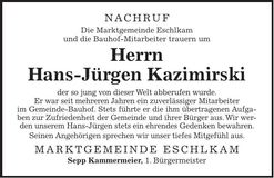 Traueranzeige Hans-Jürgen Kazimirski