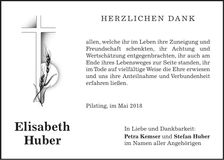 Traueranzeige Elisabeth Huber
