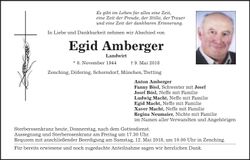 Traueranzeige Egid Amberger