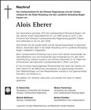 Traueranzeige Alois Eherer