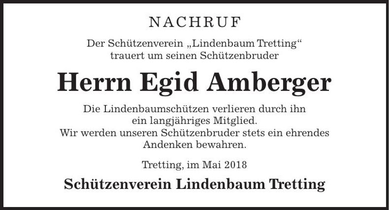 Traueranzeige Egid Amberger