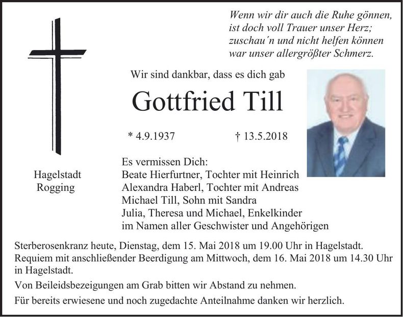 Traueranzeige Gottfried Till