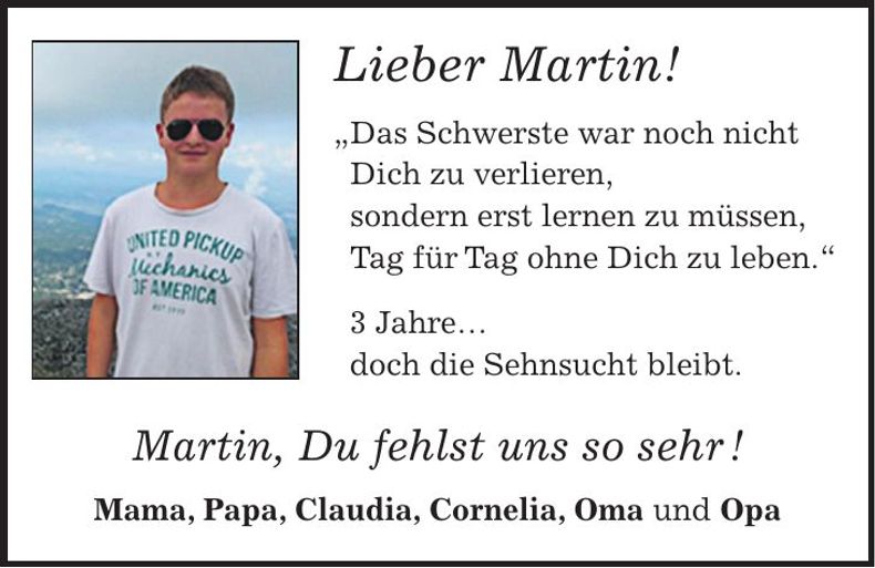Traueranzeige Martin Schmucker