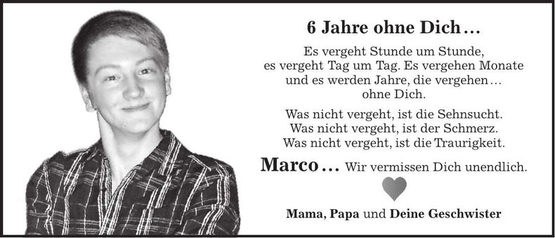 Traueranzeige Marco Gangkofner