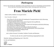 Traueranzeige Mariele Pichl