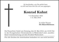 Traueranzeige Konrad Kuhnt