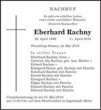 Traueranzeige Eberhard Rachny