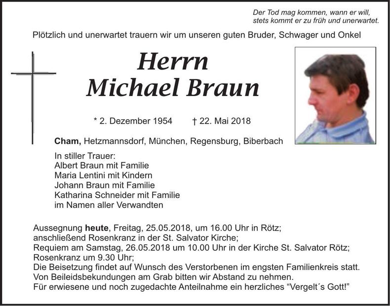 Traueranzeige Michael Braun