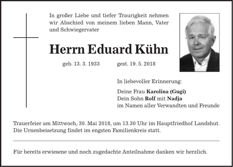 Traueranzeige Eduard Kühn