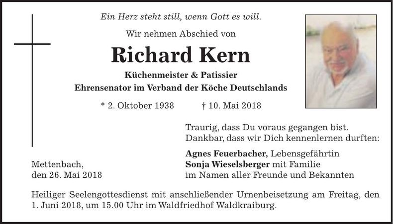 Traueranzeige Richard Kern
