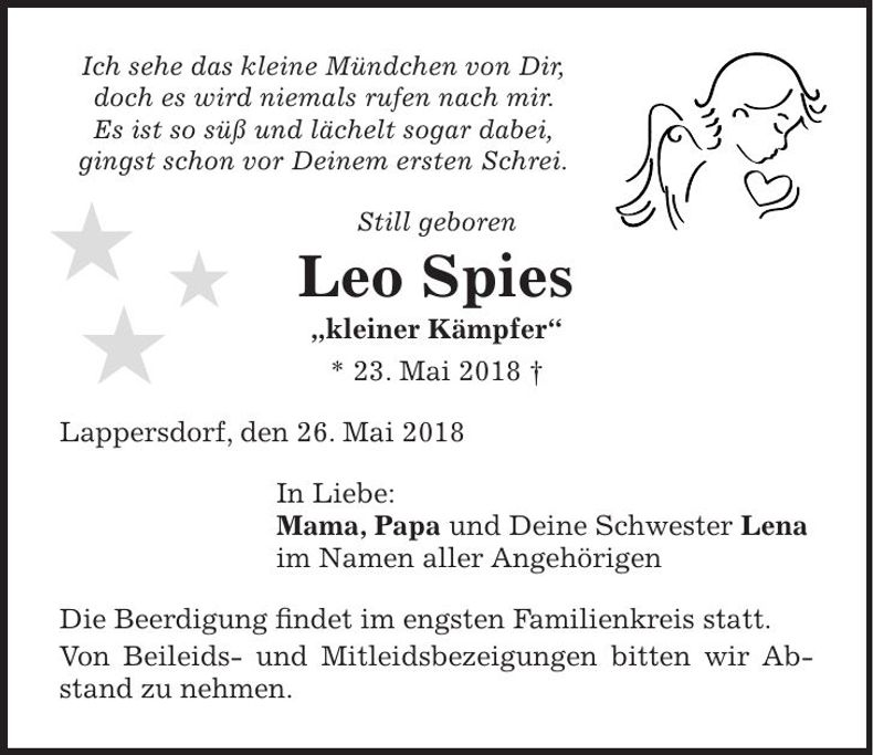 Traueranzeige Leo Spies