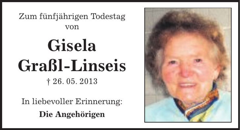 Traueranzeige Gisela Graßl-Linseis