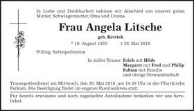 Traueranzeige Angela Litsche