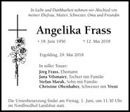 Traueranzeige Angelika Frass